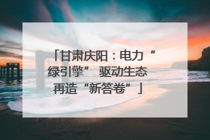 甘肃庆阳：电力“绿引擎” 驱动生态再造“新答卷”